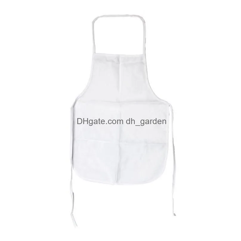 heat transfer kitchen apron polyester home sublimation blank half length sleeveless aprons diy creative gift 70x48cm