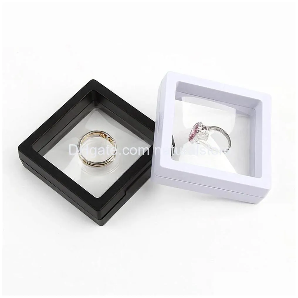 transparent pe film display stand jewelry storage collect box case for bracelet ring earring necklace