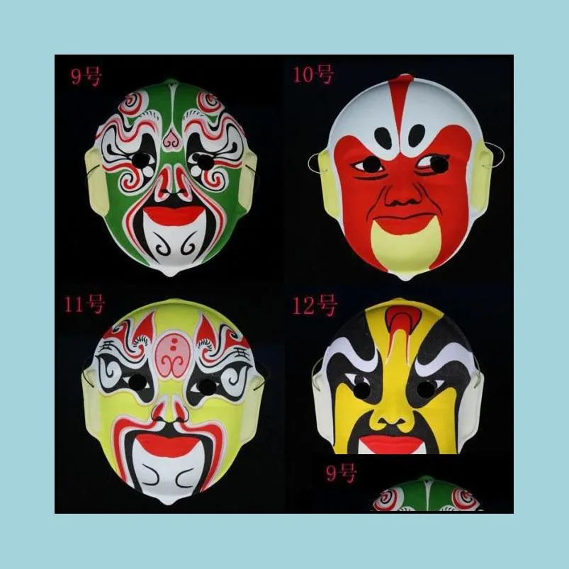 mask beijing opera facial masks plastic flocking peking opera chinese style face mask design randomly halloween costume cosplay mask