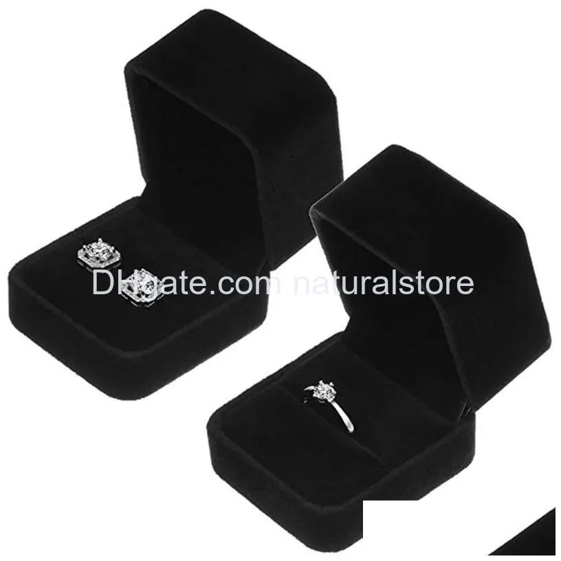 ring boxes earring pendant jewelry holder storage case gift packing box for wedding square display cases