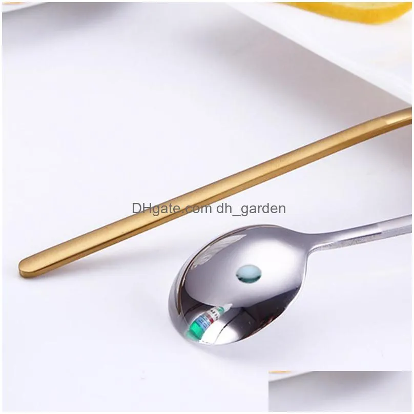 304 stainless steel spoons home 13cm coffee tea mixing spoon mini round dessert scoop kitchen bar dining tableware 7 colors
