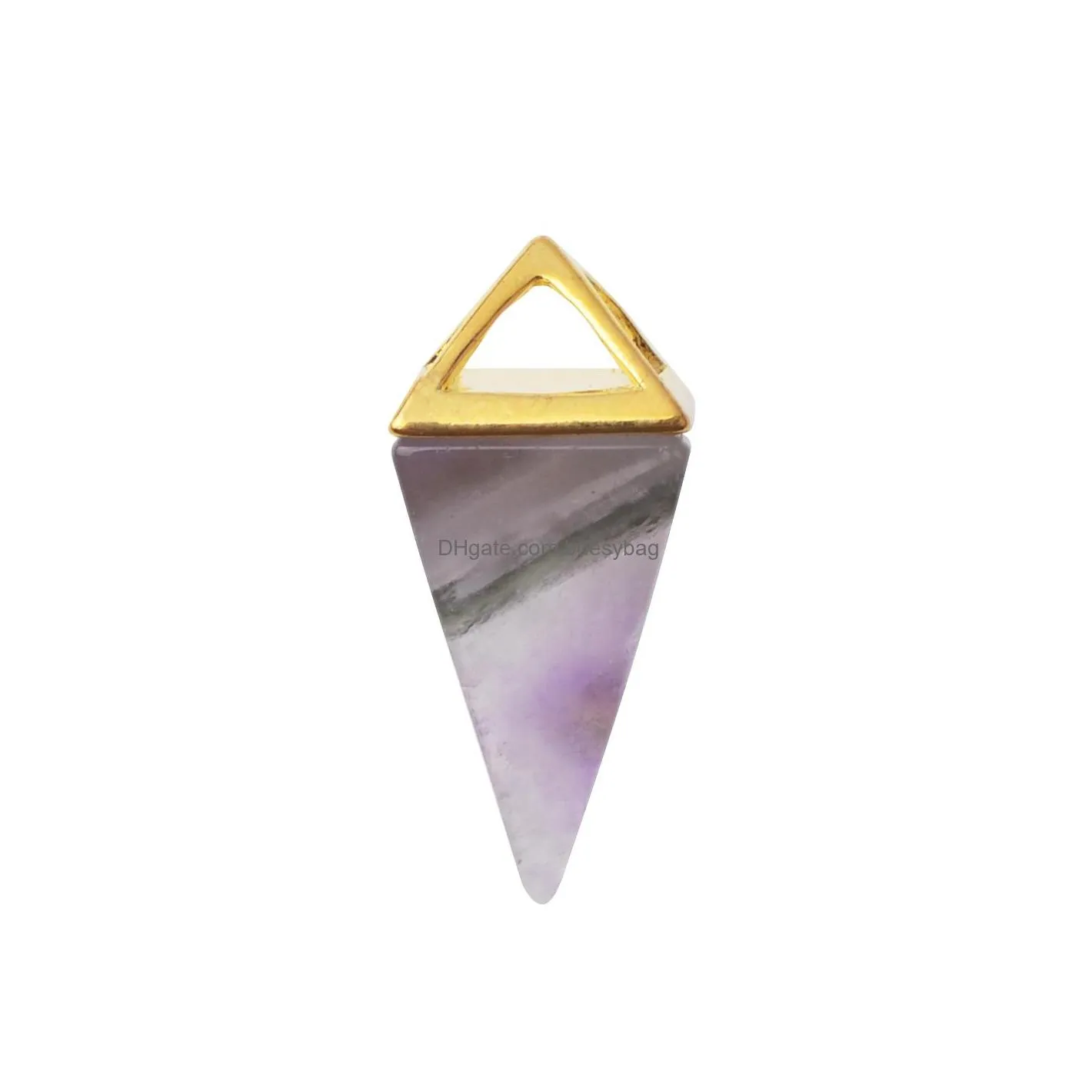 pink crystal cone light yellow gold color natural gem mens waist car keychain womens leather pendant