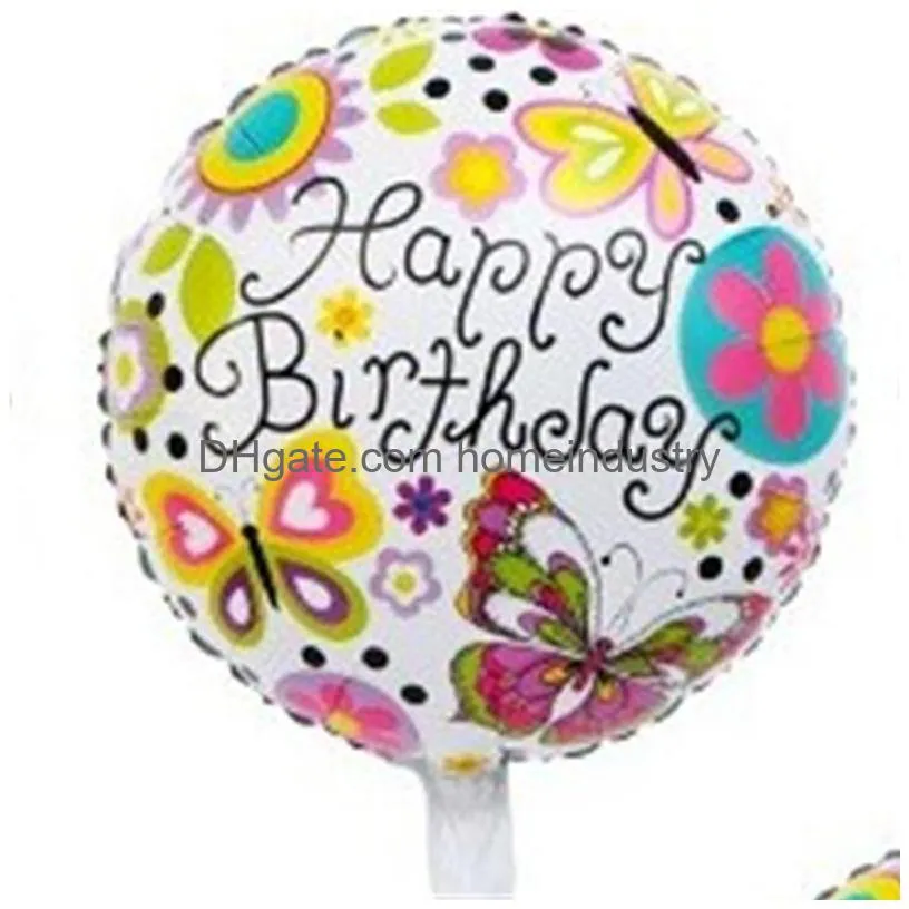 18 inch aluminum foil balloon happy birthday round ballons inflatable airballoon kids toys party decoraciones supplies 0 6my b2