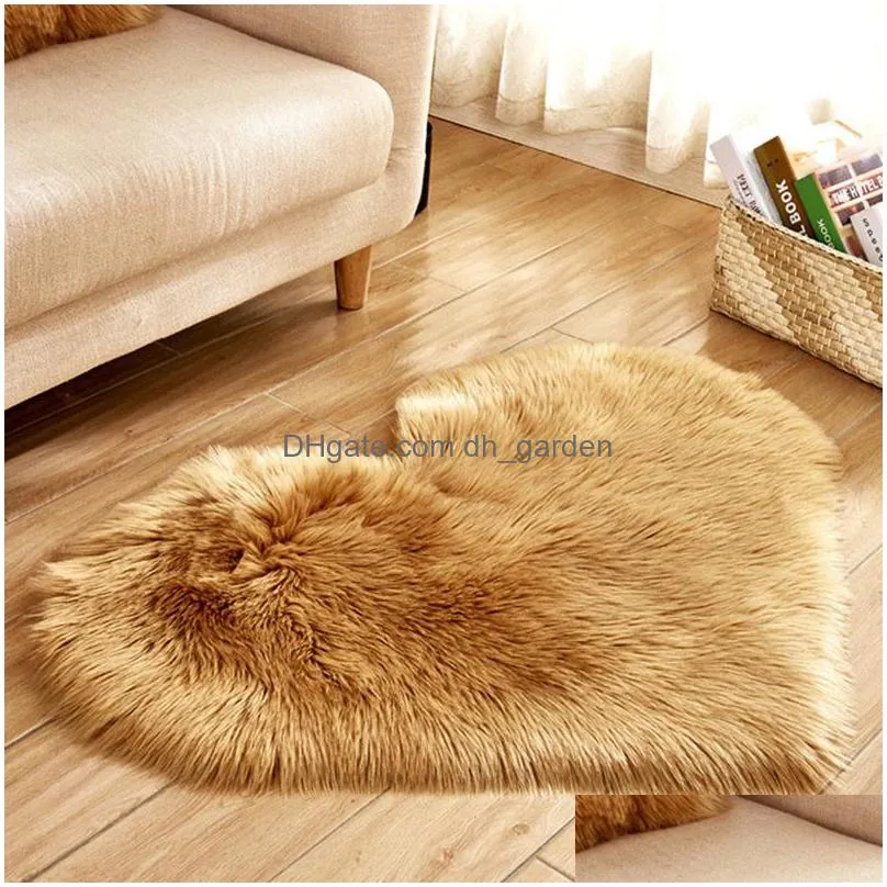 plush heart shaped carpet soft and comfortable home non slip rugs living room bedroom decoration products 70x90cm