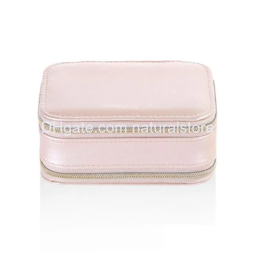 travel jewelry case small jewelry box pu leather portable storage organizer double layer display boxes for rings earrings bracelets