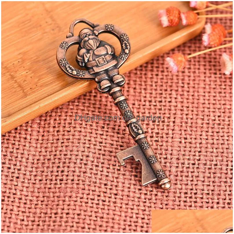 retro santa claus bottle opener keychain keyring household kitchen tool corkscrew christmas gift