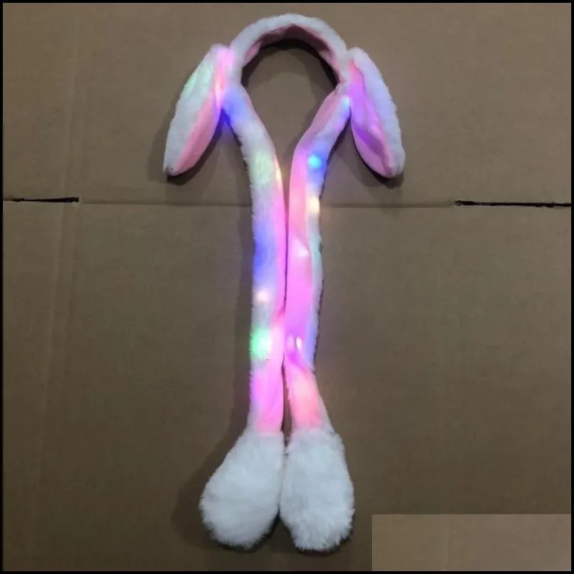 light up headband party favors led jump bunny ear hair hoopplush animal move headdress halloween easter costume props