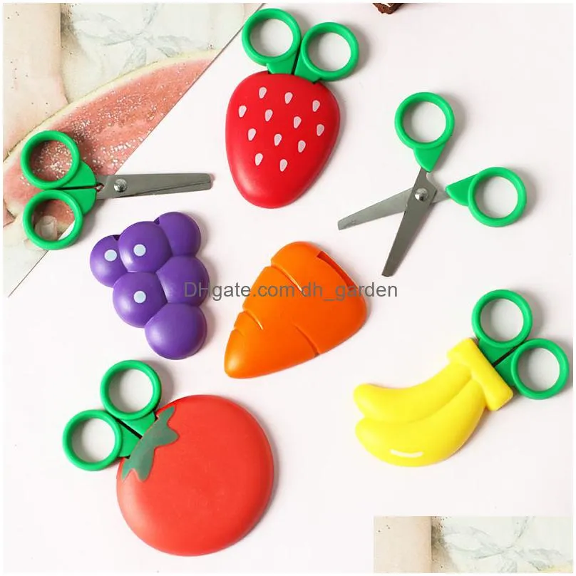 childrens stainless steel scissors hand tools creative fruit magnetic sticker cartoon scissors