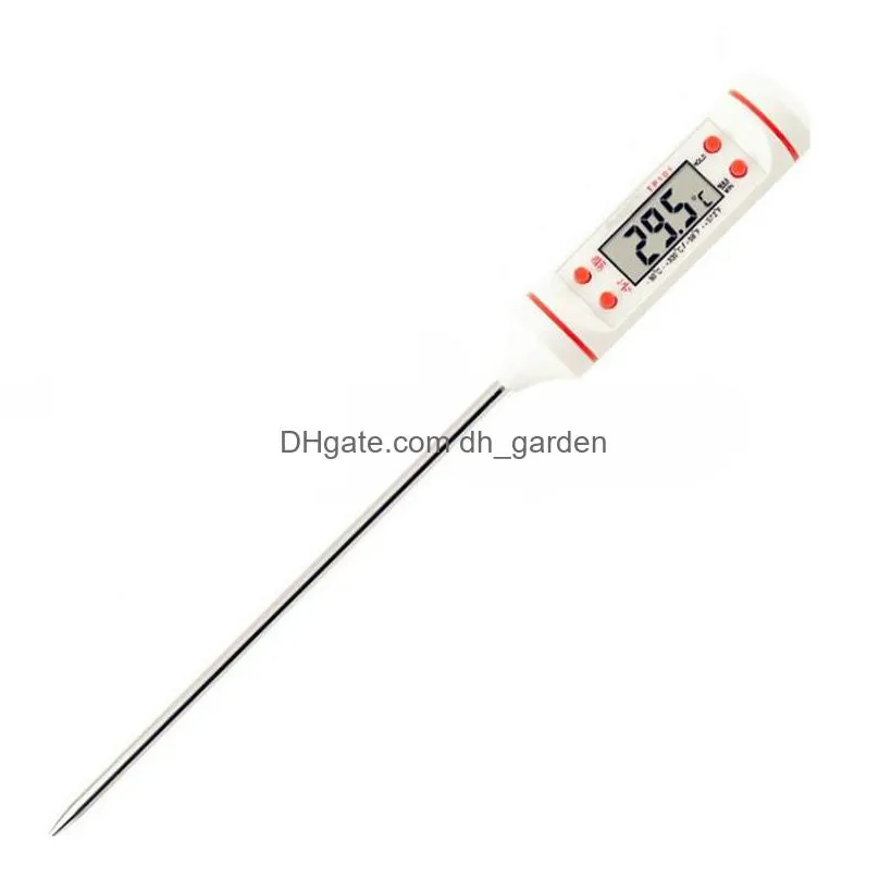 stainless steel bbq meat thermometers kitchen digital cooking food probe hangable electronic barbecue household tools