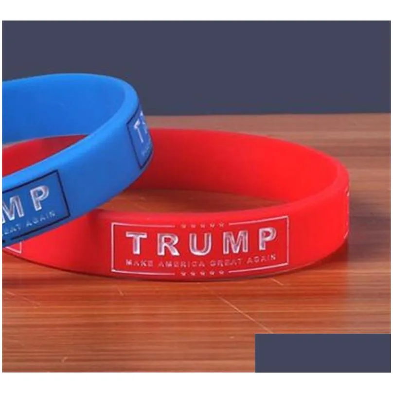 make america great again party favor wristbands united states of american trump election bracelets reusable with blue red colors 1 2dl