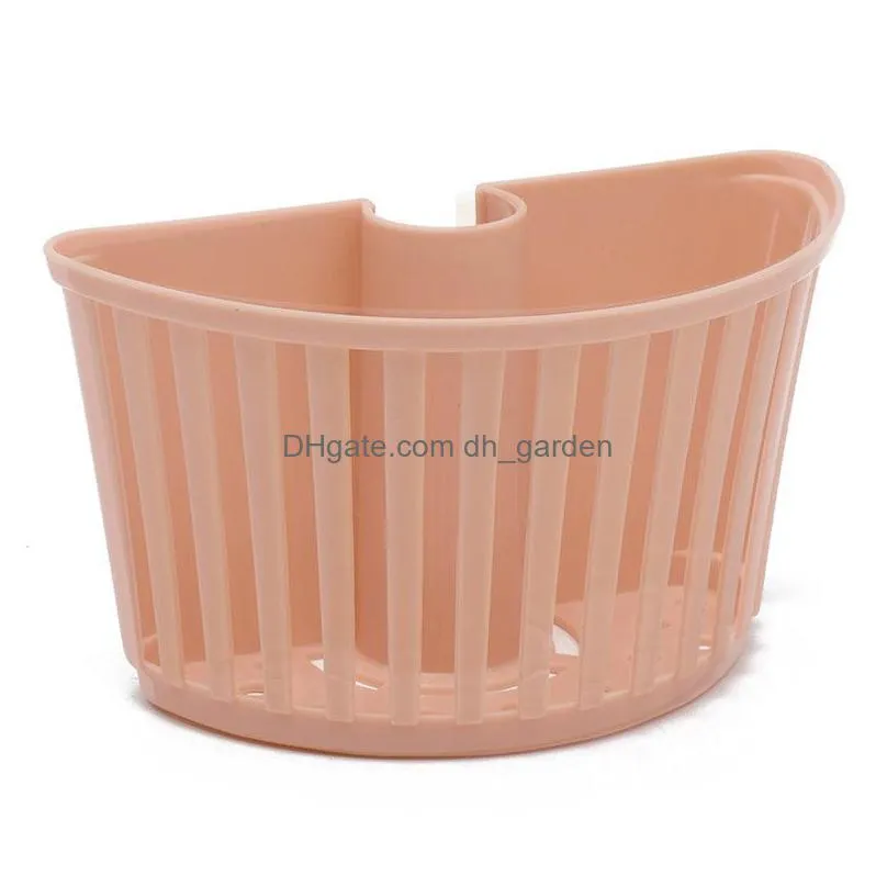 plastic sink drain basket debris rack sponge storage racks simple solid color hanging home kitchen faucet shelf