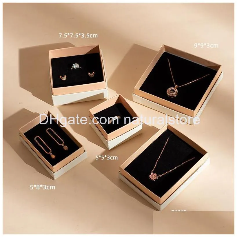 cardboard paper jewelry boxes necklace earrings ring storage organizer jewellry gift packaging cases