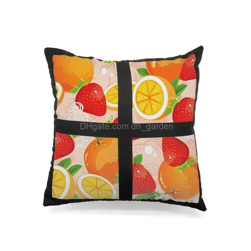 40x40cm sublimation blank household pillow case four square grid heat transfer living room sofa diy decorative pillowcase