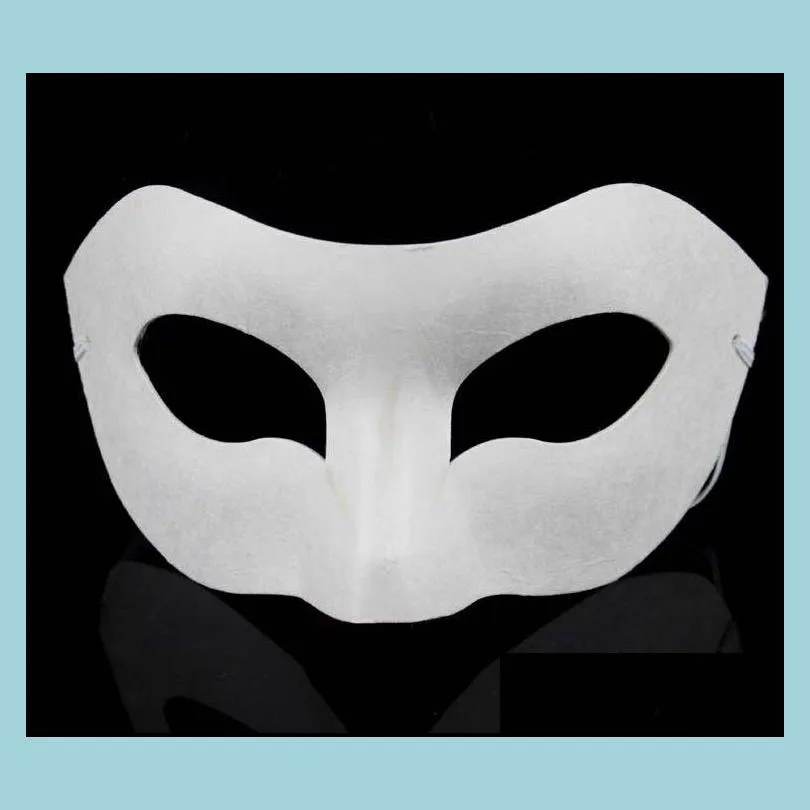 white half face mask halloween blank paper zorro mask diy hiphop mask handpainted masks street dancing christmas gifts 120pcs/lot