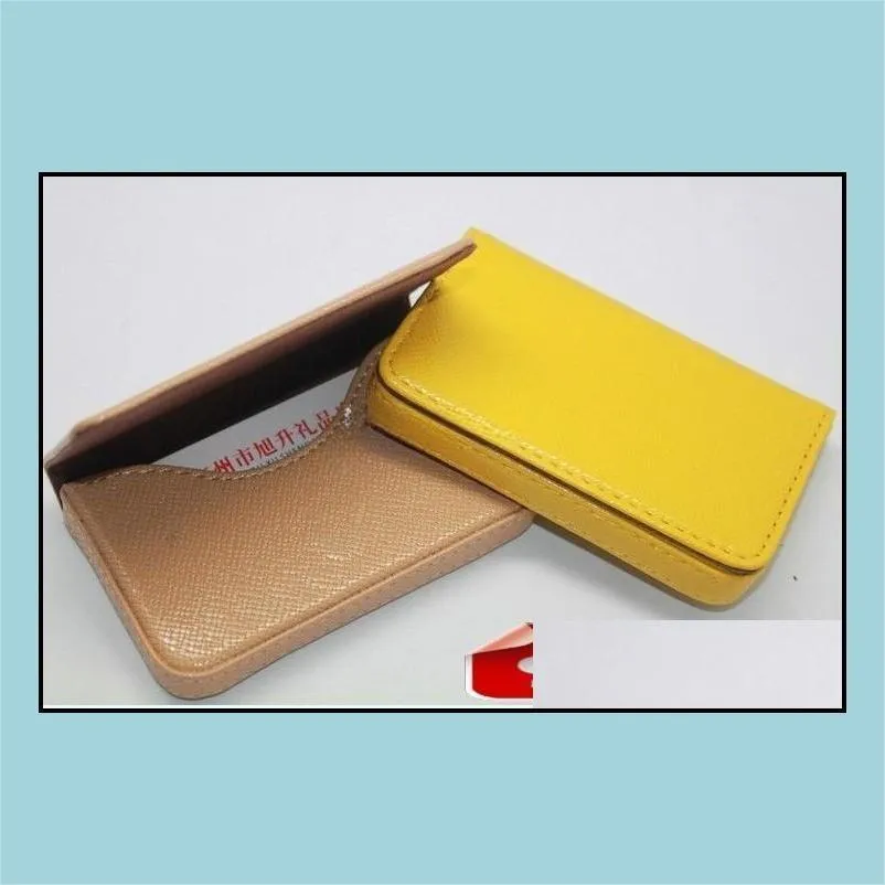 business party favors men women luxury pu leather business cards case bank credit card wallet cases holders box