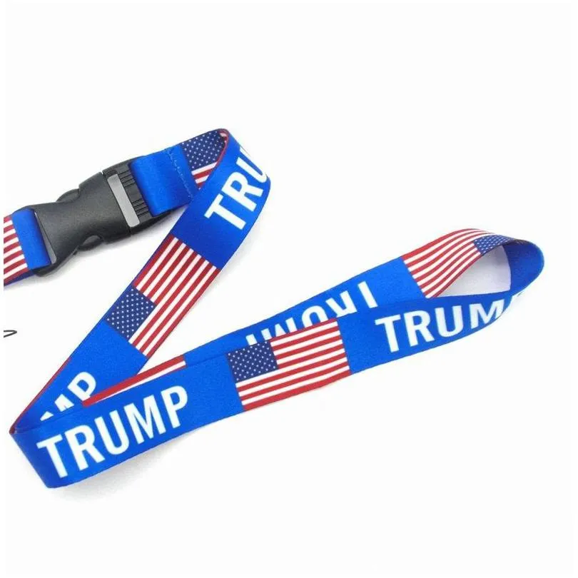 party supplies trump lanyards u.s.a removable flag of the united states key chains id badge pendant party gift moble phone lanyard 751