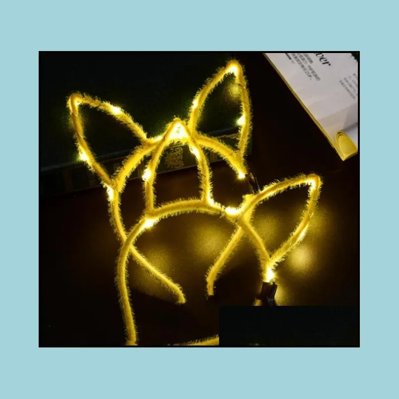 led light up glowing rabbit ear headband bunny women girl flashing headwear easter cosplay dress up props christmas hairband hair