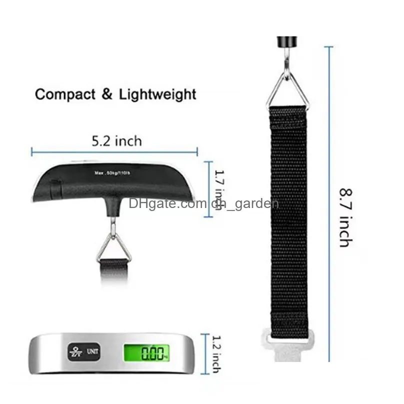 portable lcd luggage scale 50kg/110lb electronic digital hanging scales travel baggage weighing spring scale