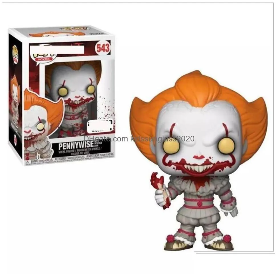 Action Toy Figures Funko  Clown Back To The So Hand Office Model It Decoration Pennywise Master Version 5433472 Drop Delivery T