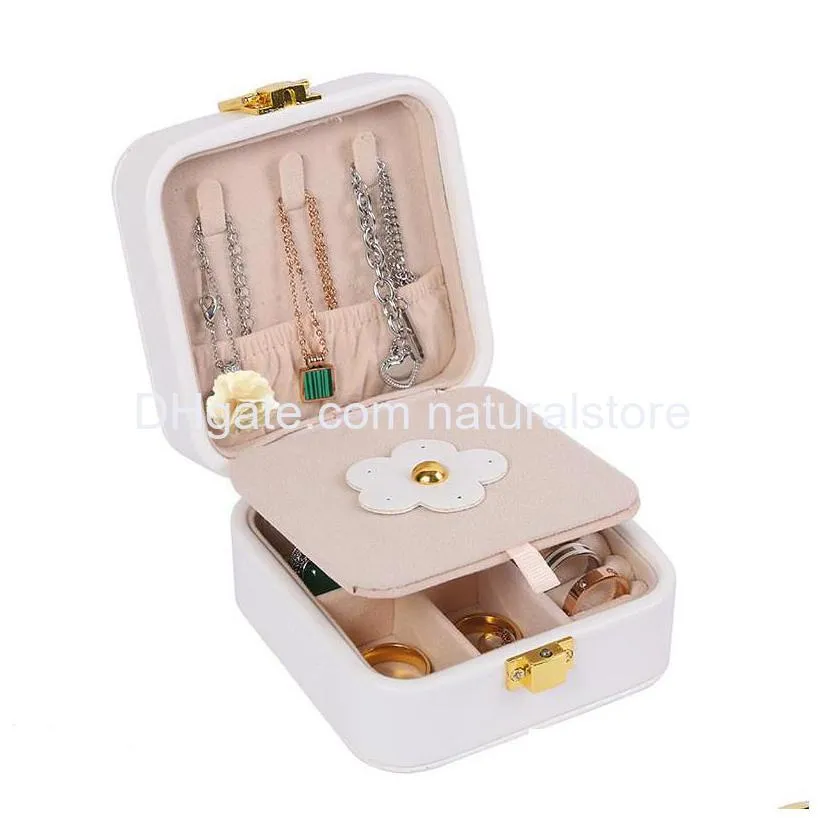 travel jewelry box pu leather jewelry storage case portable jewellery boxes ideal gift for girlfriend and wife