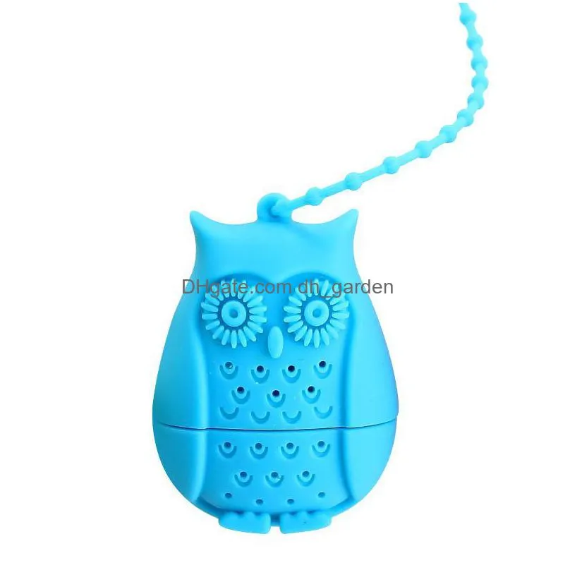 silicone tea strainer tool creative owl shape coffee vanilla filter diffuser household teas set accessories 5.5x4.2x3cm