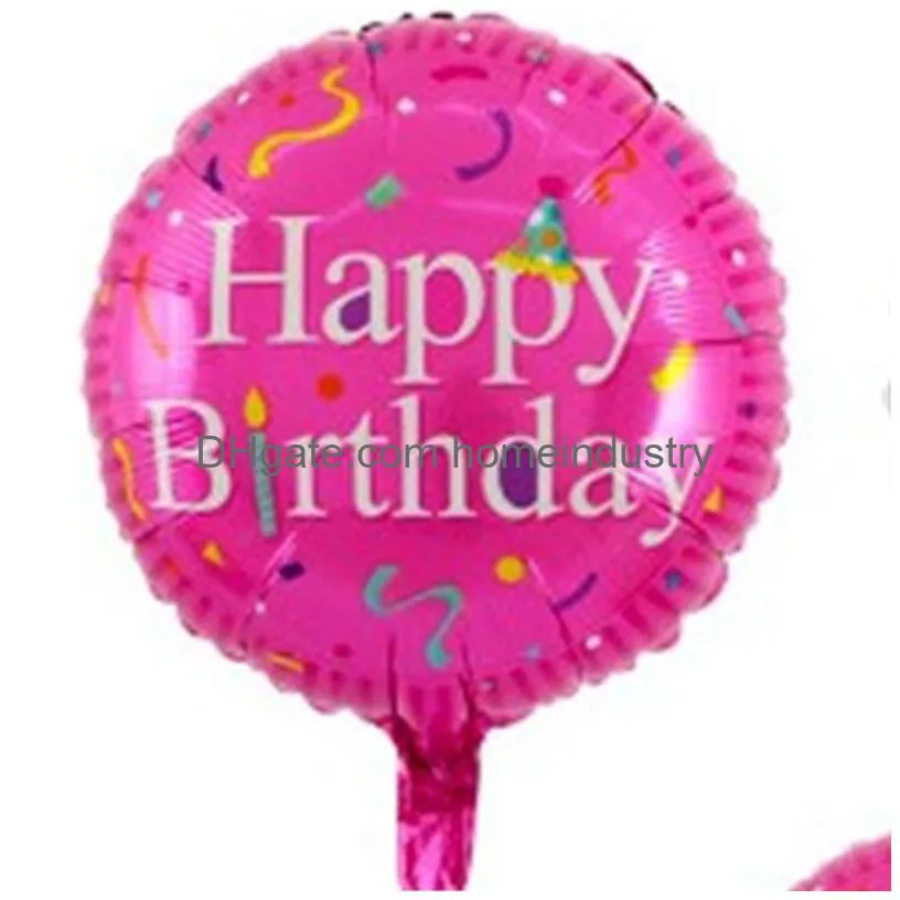 18 inch aluminum foil balloon happy birthday round ballons inflatable airballoon kids toys party decoraciones supplies 0 6my b2