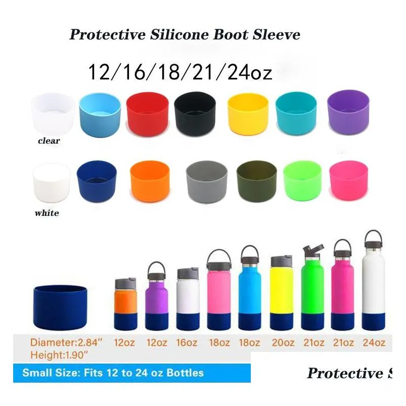 water bottle silicone sleeve cover protective silicone boot sleeve for 12oz40oz water bottles accessories antislip bottom sleeve