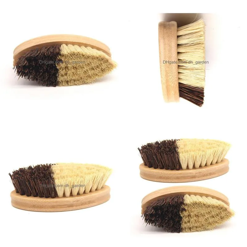 kitchen wooden cleaning brush environmentally friendly bamboo and sisal coarse brown plate brushes for vegetables fruits pots bowls