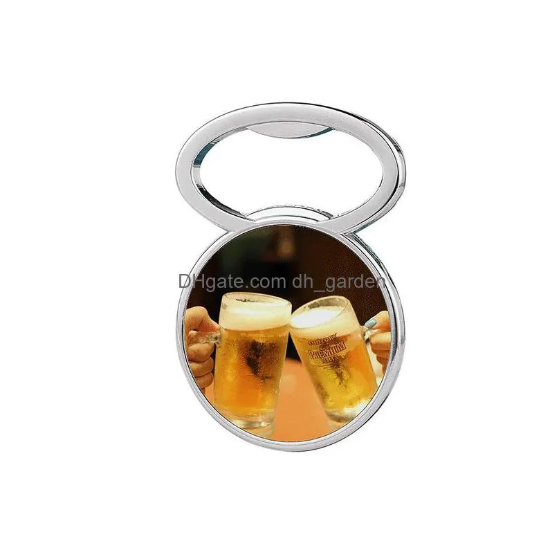 heat transfer metal beer bottle opener fridge magnet sublimation blank diy corkscrew household kitchen tools 3 styles
