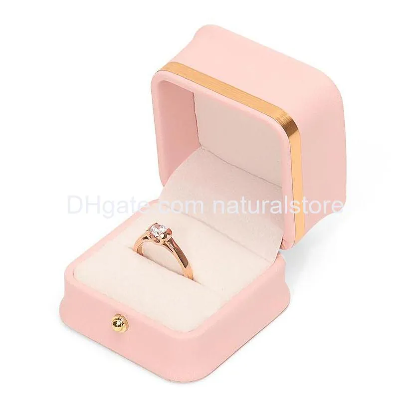 jewelry box pu leather necklace ring storage organizer bracelet pendant case travel jewelry holder for proposal wedding anniversary