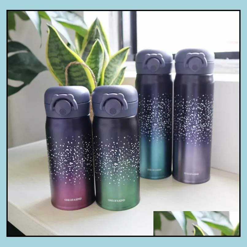 starry sky 304 stainless steel vacuum cup thermos water bottle flasks insulated cup travel bottle gift drinkware 500ml 350ml