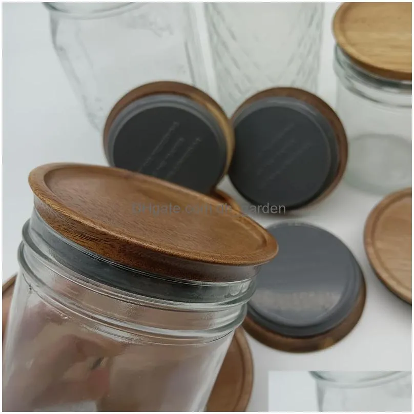 natural wooden beverage drinkware lid 70/90mm environment friendly round bottle cap mason jar lid