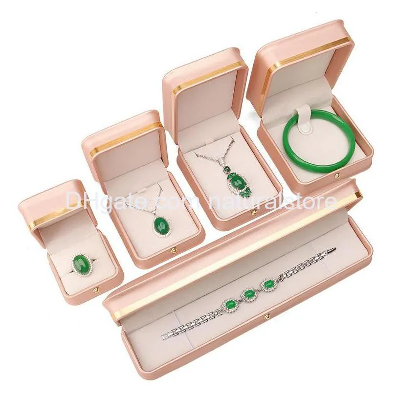 jewelry box pu leather necklace ring storage organizer bracelet pendant case travel jewelry holder for proposal wedding anniversary