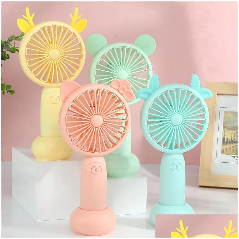 summer party favor outdoors portable hold mini charging fan cartoon with light usb pocket fans office pleasantly cool gift 7 7lj t2
