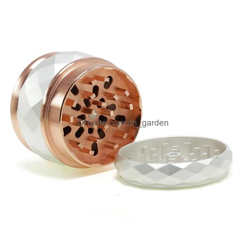 60mm zinc alloy smoke grinder household smoking accessories creative drum shaped color matching 4 layer tobacco grinders