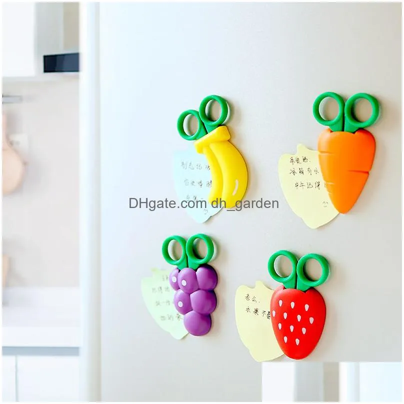 childrens stainless steel scissors hand tools creative fruit magnetic sticker cartoon scissors