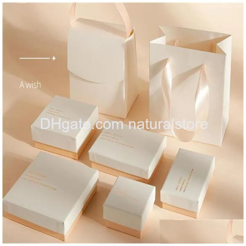 cardboard paper jewelry boxes necklace earrings ring storage organizer jewellry gift packaging cases