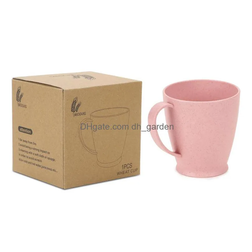 wheat straw mugs solid color office plastic coffee cup ecofriendly household water cup