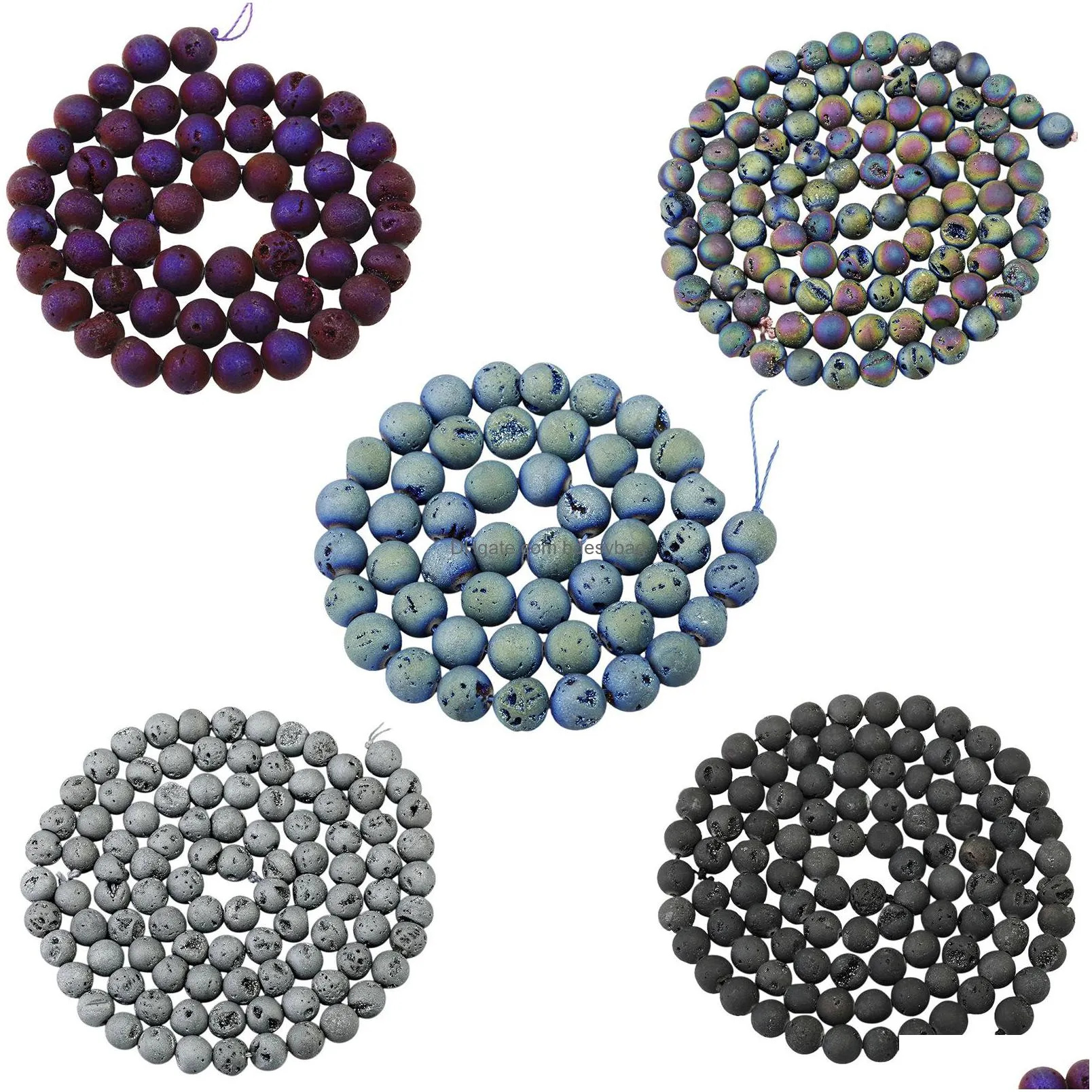 12mm druzy agate crystal round beads 32pcs dursy quartz organic gemstone spherical energy stone healing power for jewelry bracelet mala necklace making 1