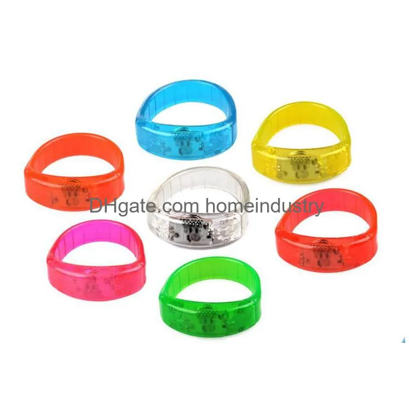 sound control led flashing bracelet light up music activated bangle luminous wristband for party night club bar disco cheer 3 2gl z