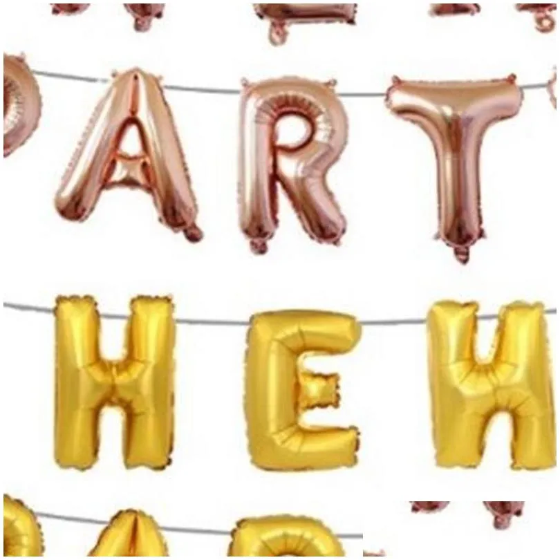 fashion hen party aluminum foil balloon english letter inflatable helium balloons for party wedding decoration airballoon rose gold 4 5hy