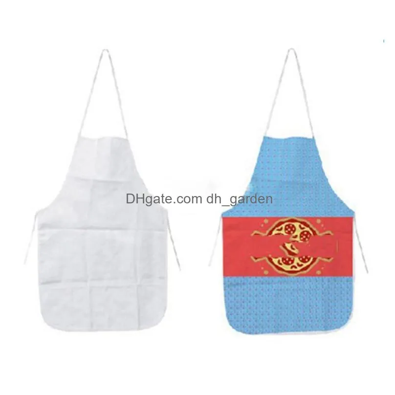 heat transfer kitchen apron polyester home sublimation blank half length sleeveless aprons diy creative gift 70x48cm