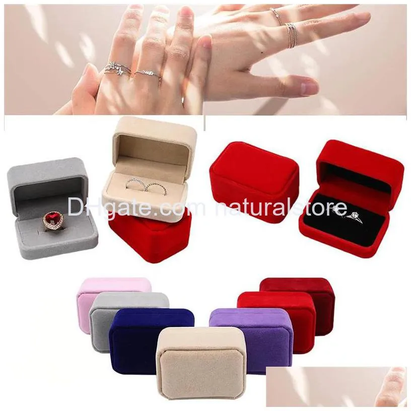 double ring box earrings jewelry packaging case storage gift jewelry boxes display organizer for engagement wedding