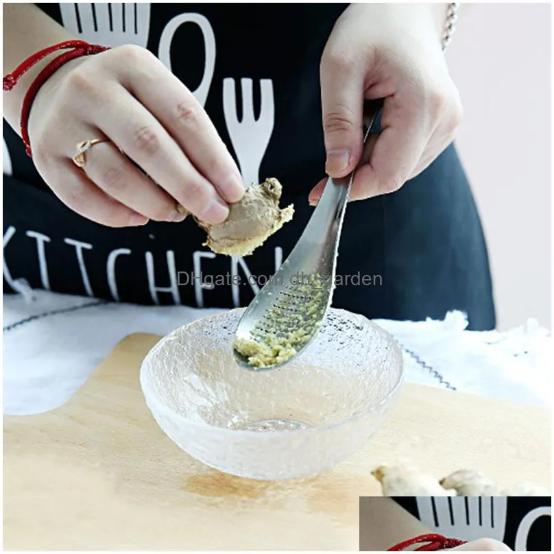 stainless steel spoon ginger grinder household kitchen tools melons and fruits grinding tool garlic masher