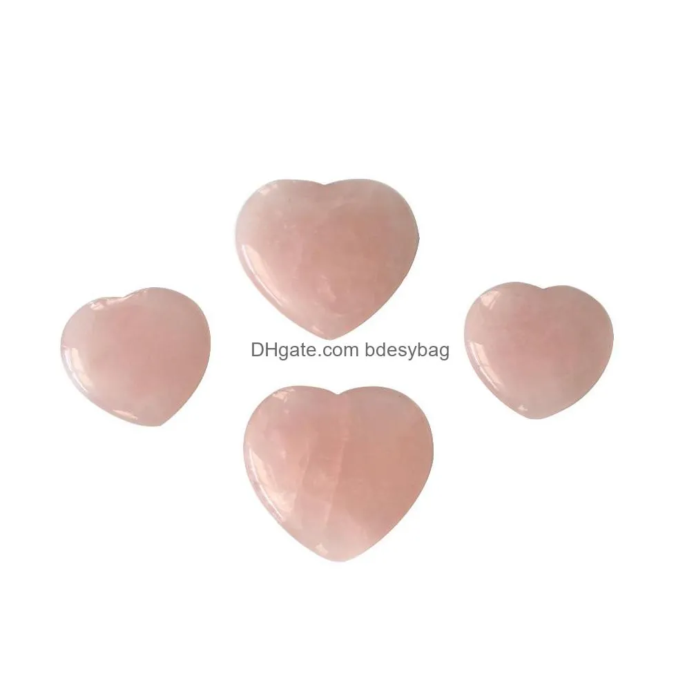 heart shape pink natural stone bead quartz crystal loose beads diy jewelry for lover gift tiger eye stones christmas gifts making