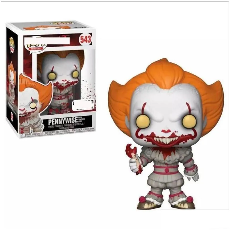 Action Toy Figures Funko  Clown Back To The So Hand Office Model It Decoration Pennywise Master Version 5433472 Drop Delivery T