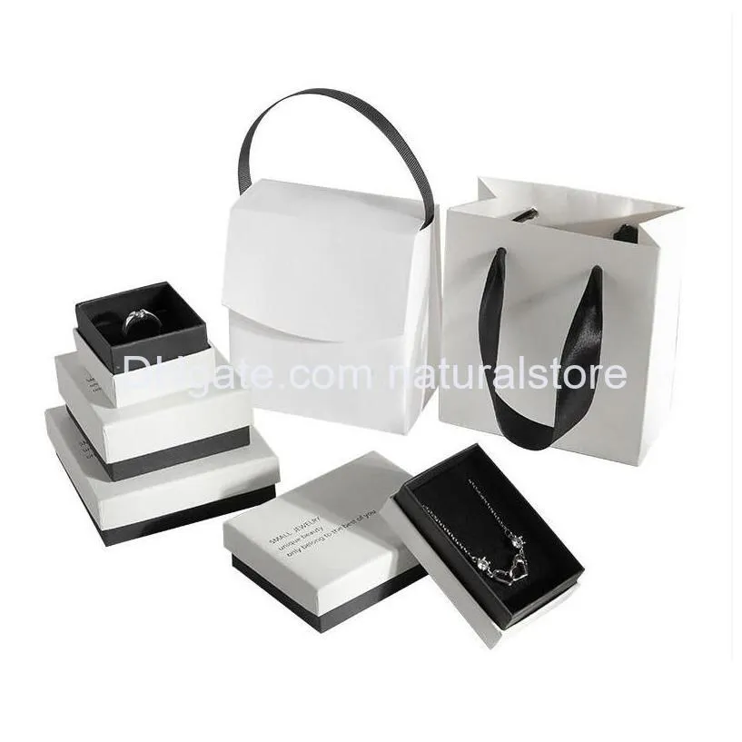 cardboard paper jewelry boxes necklace earrings ring storage organizer jewellry gift packaging cases