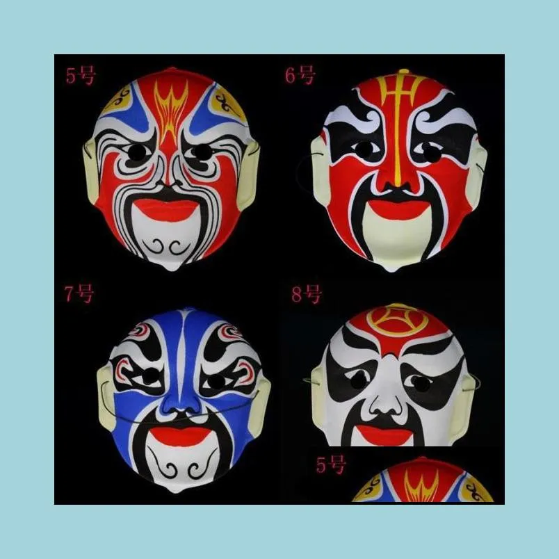 mask beijing opera facial masks plastic flocking peking opera chinese style face mask design randomly halloween costume cosplay mask