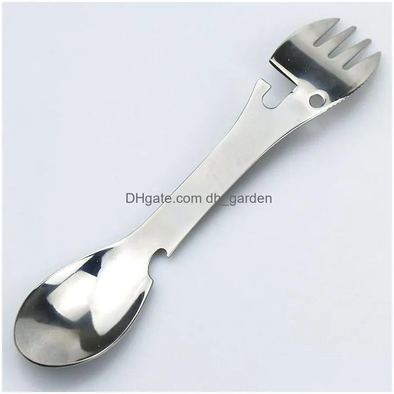 outdoor portable multifunctional tableware stainless steel spoon 5 in 1 beer bottle opener household can openers cutlery set