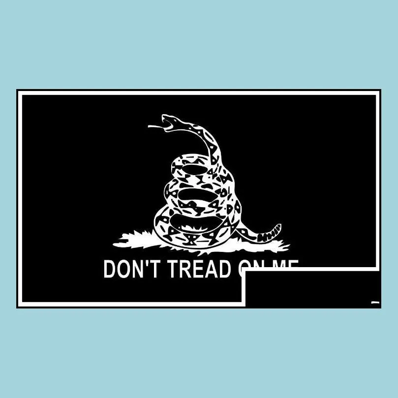 dont tread on me gadsden flag banner hanging indoor outdoor fade resistant canvas tea party flags polyester brass grommet 3 x 5 ft